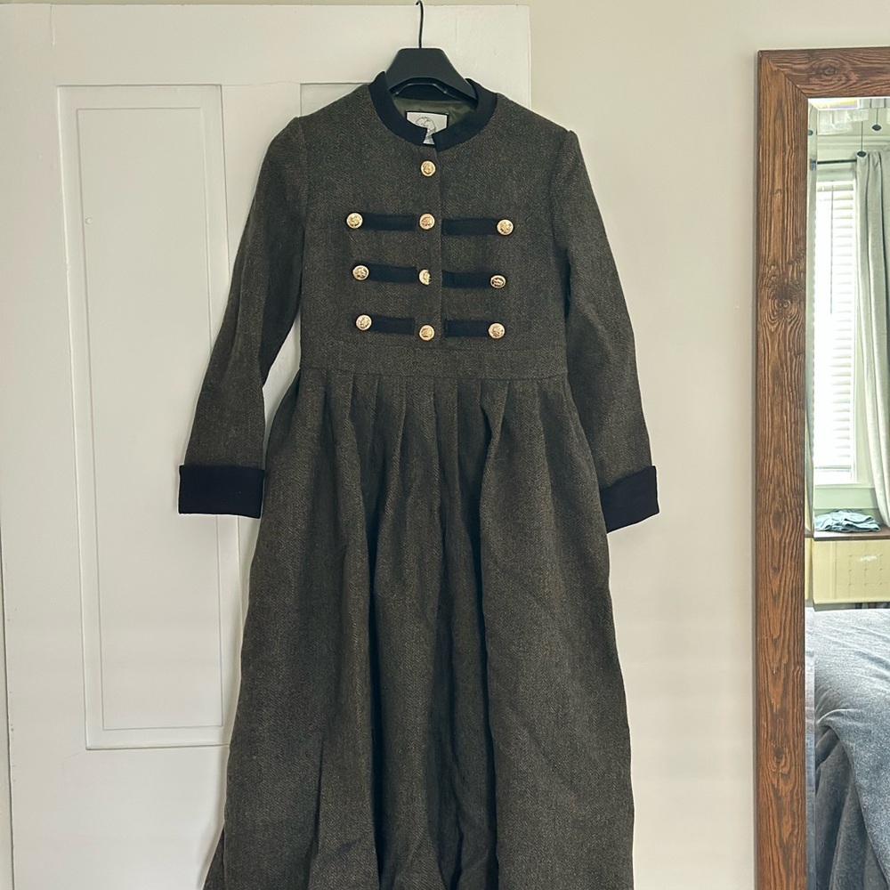 Linennaive Willow27 Green Wool Dress - Picture 3 of 7